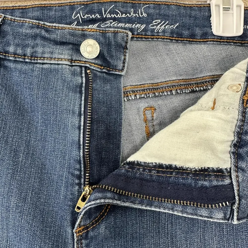 Gloria Vanderbilt Jeans Womens 12 Blue High Rise Crop Slimming Stretch Denim